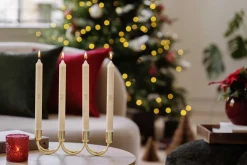 New Adventslys krone 4 pk gull Kronelys|Julelys Og Lysestaker