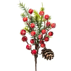 Hot Dekor med røde bær Kunstige Blomster|Juletrær Og Julegrønt