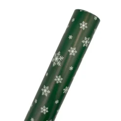 Hot Gavepapir snøkrystall grønn Gaveinnpakking