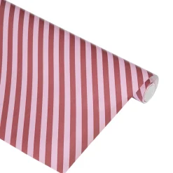 Outlet Gavepapir Stripe, rosa Gaveinnpakking