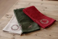 Online Gjestehåndkle krans rød Annen Tekstil|Baderomsartikler