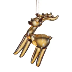 Outlet Glasshjort brun Julepynt|Julekuler