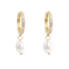 Best Glitrende hoops med perle, Gull Ørepynt