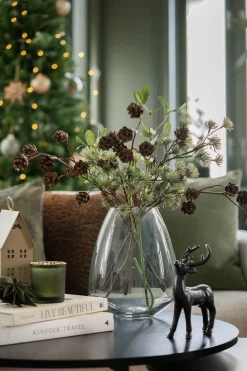 Hot Gren Mistel med hvite bær Kunstige Blomster|Juletrær Og Julegrønt