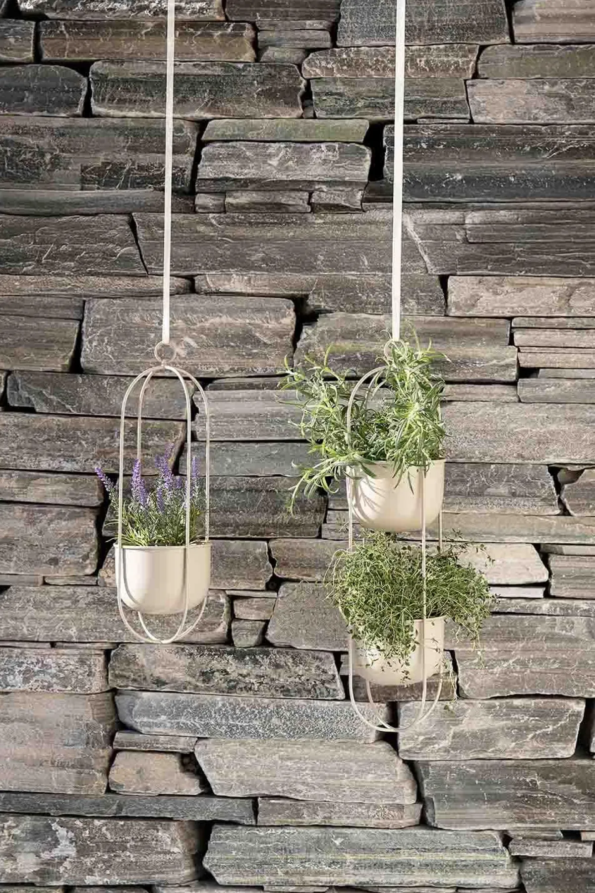 Clearance Hengepotte dobbel 58 cm beige Blomsterpotter Og Pidestaller