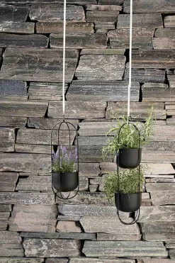 Discount Hengepotte Singel 45 cm sort Blomsterpotter Og Pidestaller