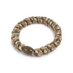 Discount Hårstrikk, chenille, oliven, gull Hårstrikk