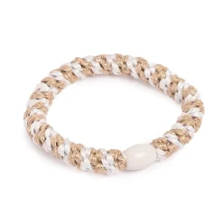 Hårstrikk, glitter, hvit/gull Hårstrikk