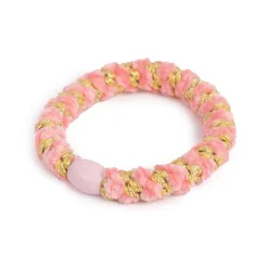 Discount Hårstrikk korall/gull m/rosa perle Hårstrikk