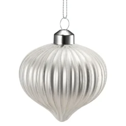 Discount Julekule dråpe rille hvit Julekuler