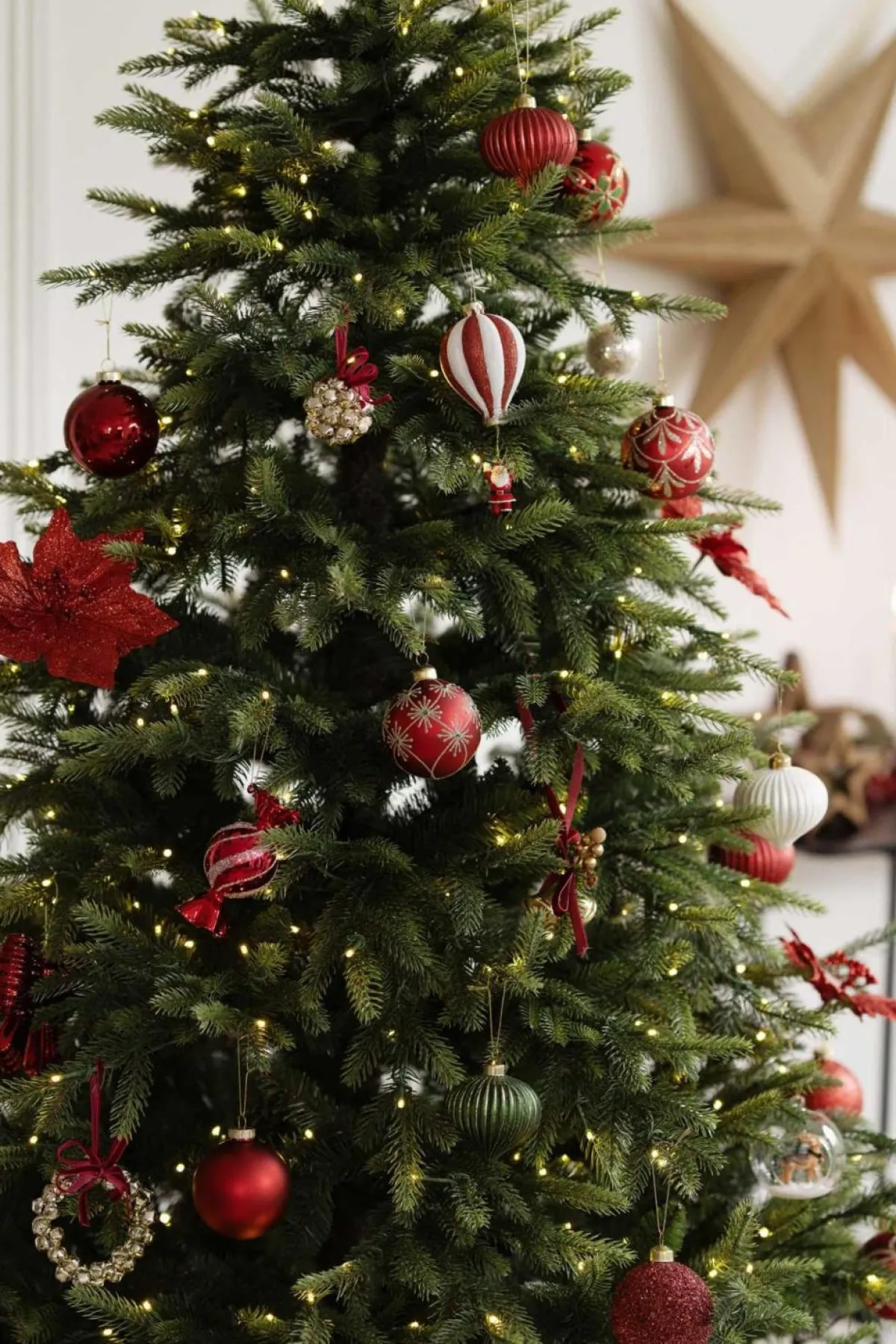 Hot Julekule dråpe rille rød Julekuler