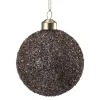 Discount Julekule glitter perle brun Julekuler