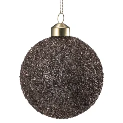 Discount Julekule glitter perle brun Julekuler
