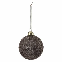 Discount Julekule glitter perle brun Julekuler