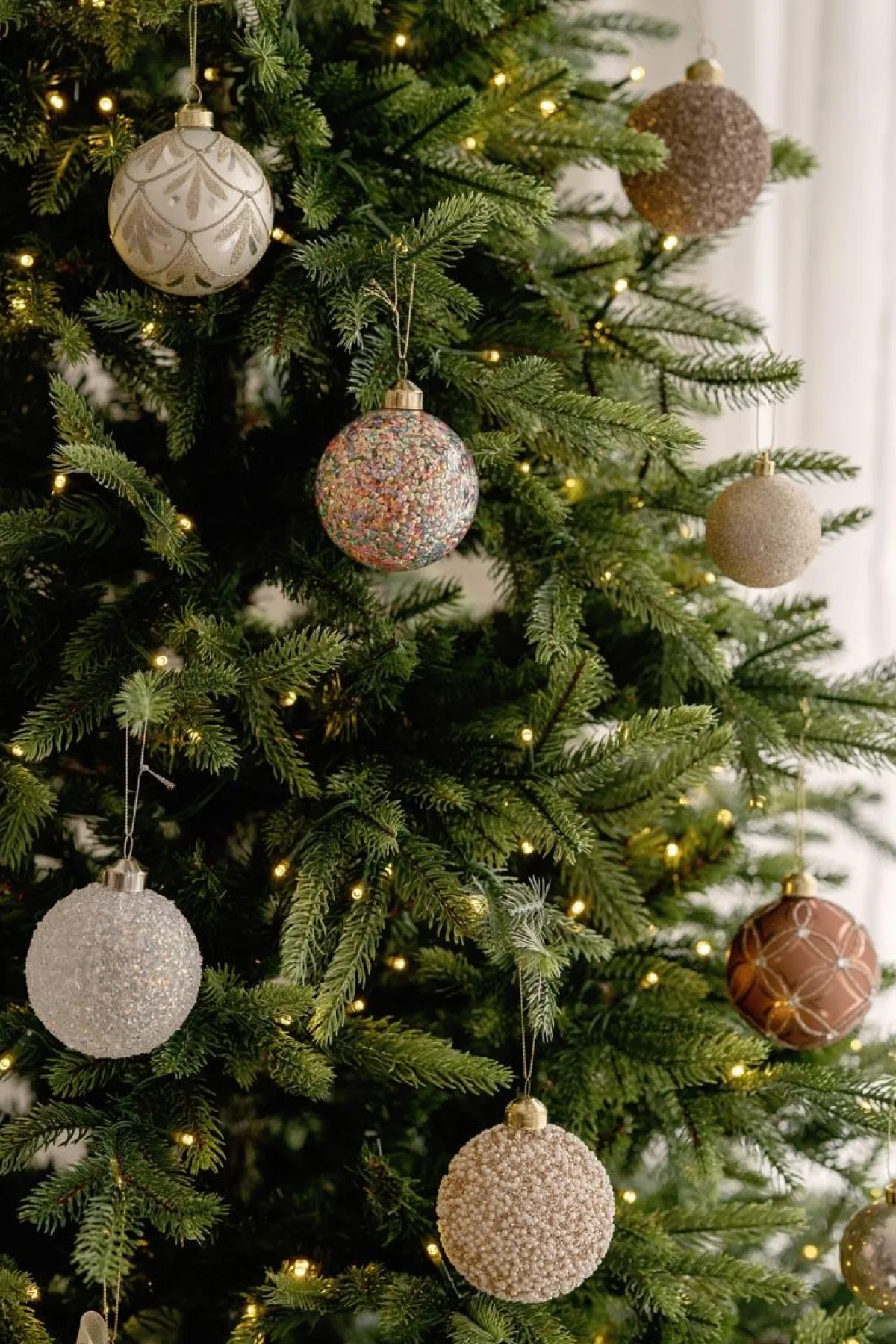 Outlet Julekule glitter perle gull Julekuler