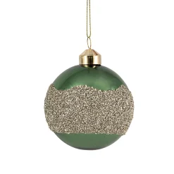 Outlet Julekule glitterbelte grønn Julekuler