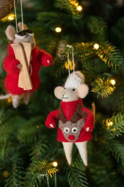 Clearance Julekule Mus med genser Julekuler