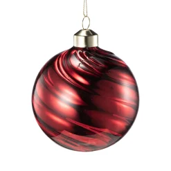 Clearance Julekule Swirl rød Julekuler