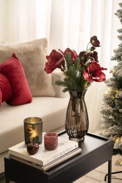 Sale Julerose, burgunder Kunstige Blomster|Juletrær Og Julegrønt