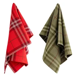 Hot Kjøkkenhåndkle 2pk Rute Kjøkkentekstil|Juletekstil