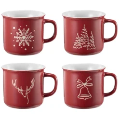 Outlet Kopp Jul 4pk Krus|Juleservering