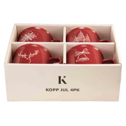 Outlet Kopp Jul 4pk Krus|Juleservering