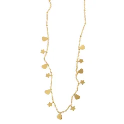 Sale Korte kjede med hjerte-charms, Gull Halskjede