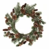 Sale Krans med gran og kongler 48cm Kunstige Blomster|Juletrær Og Julegrønt