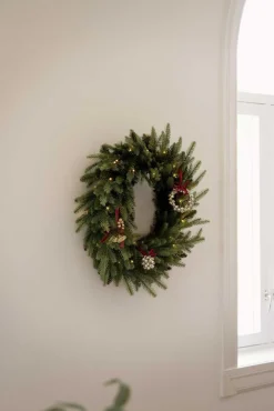 New Krans med ledlys Ø60cm Kunstige Blomster|Juletrær Og Julegrønt