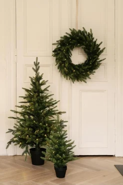 New Krans med ledlys Ø60cm Kunstige Blomster|Juletrær Og Julegrønt