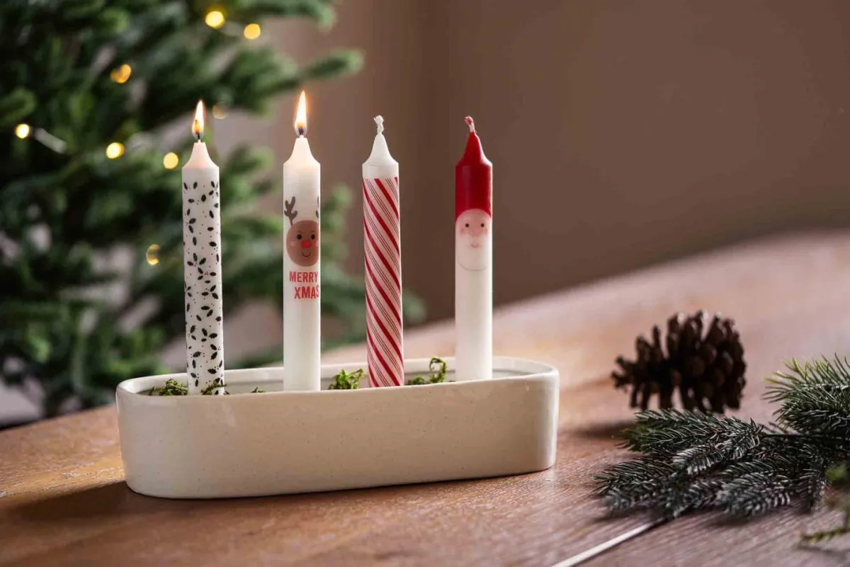 Sale Kronelys jul Nisse mix 4-pk Kronelys|Julelys Og Lysestaker