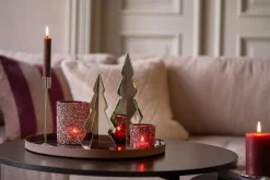 New Kubbelys rustikk 14 cm julerød Kubbelys|Julelys Og Lysestaker