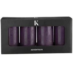 Discount Kubbelys trekt 4-pk lilla Kubbelys|Julelys Og Lysestaker