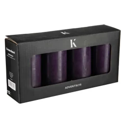 Discount Kubbelys trekt 4-pk lilla Kubbelys|Julelys Og Lysestaker