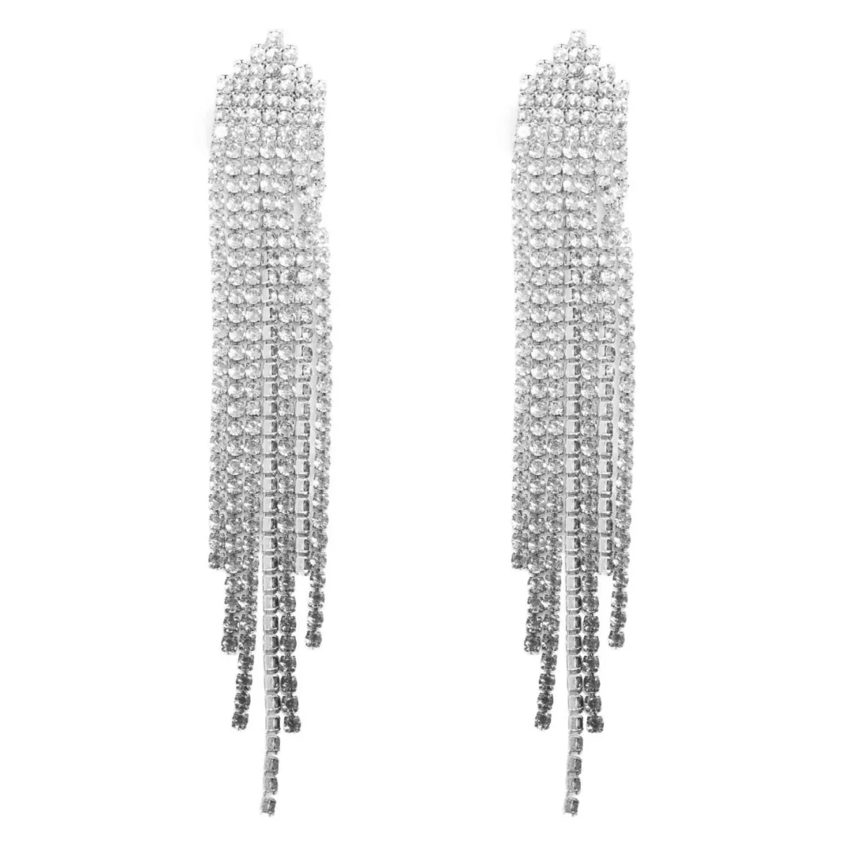 Hot Lange øredobber, silver ombre, Sølv Ørepynt