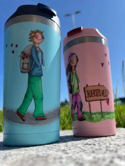 Outlet Lykketegning - Bra dag Termokopp blå Termokopper