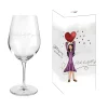 Online Lykketegning - Elsk, beskytt og tro på deg selv, Rødvinsglass 62 cl Glass