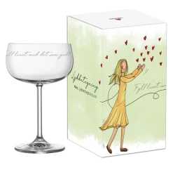 Online Lykketegning - Fyll livet med det som godt er, Champagneglass 35 cl Glass