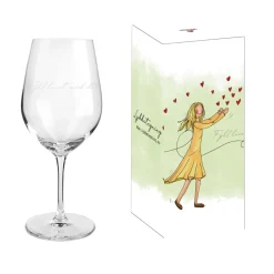 Hot Lykketegning - Fyll livet med det som godt er, Rødvinsglass 62 cl Glass