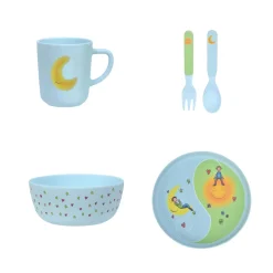 Best Lykketegning - God morgen/ God natt Barnesett 35 cl blå Servering|Servise