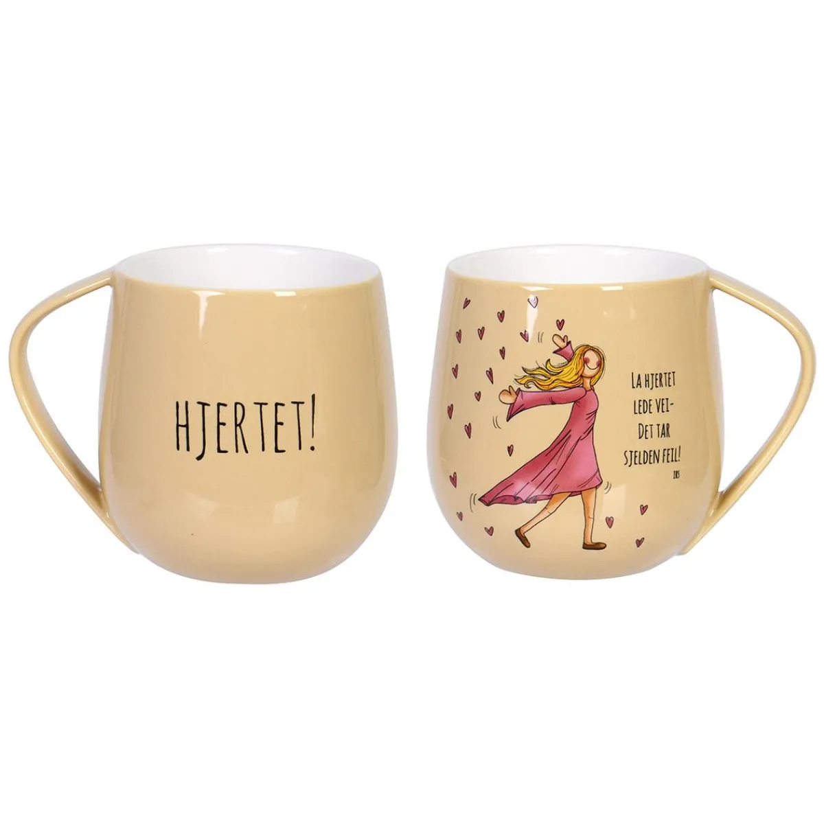 Discount Lykketegning - Hjertet, 40 cl gul Krus