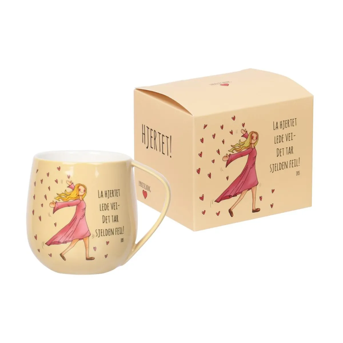 Discount Lykketegning - Hjertet, 40 cl gul Krus