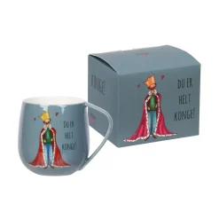 Discount Lykketegning - Konge Krus 40 cl grå Krus