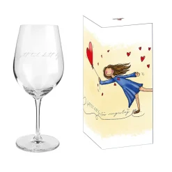 Hot Lykketegning - Lytt til ditt hjertes vingeslag, Rødvinsglass 62 cl Glass