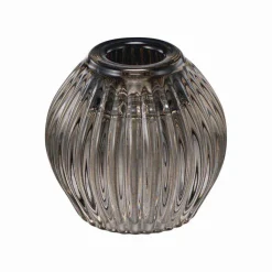 Lysestake Kombi Rille 7 cm grå Lysestaker