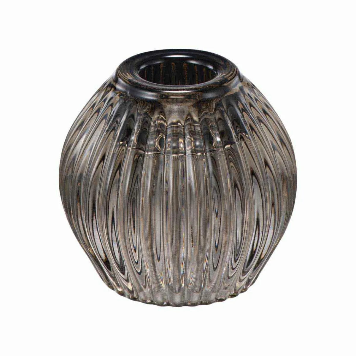 Lysestake Kombi Rille 7 cm grå Lysestaker