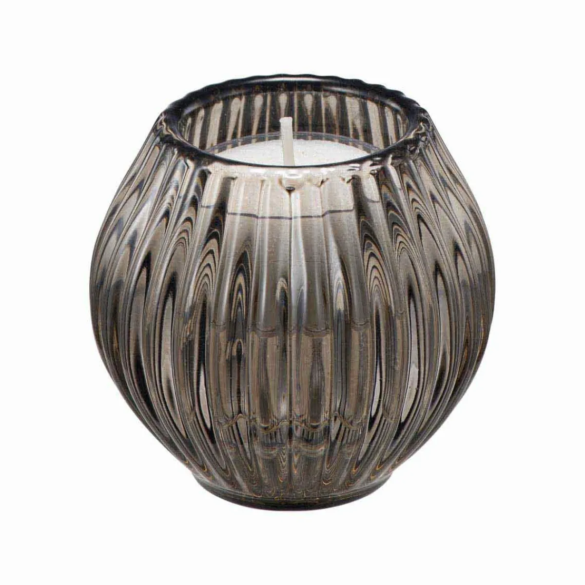 Lysestake Kombi Rille 7 cm grå Lysestaker