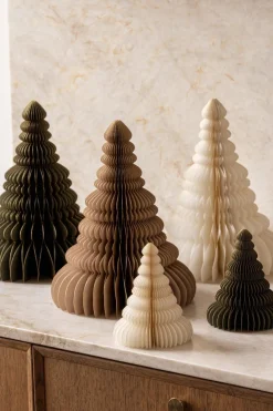 New Papirtre 30cm beige Julepynt