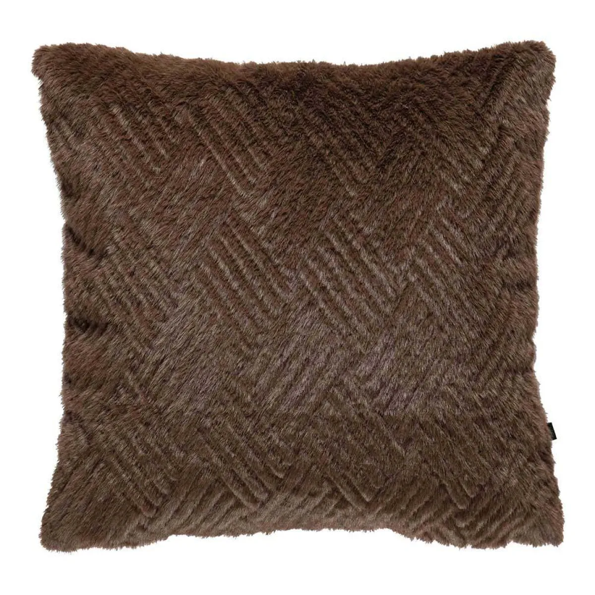 Online Putetrekk Faux fur grafisk 48x48cm brun Putetrekk|Juletekstil