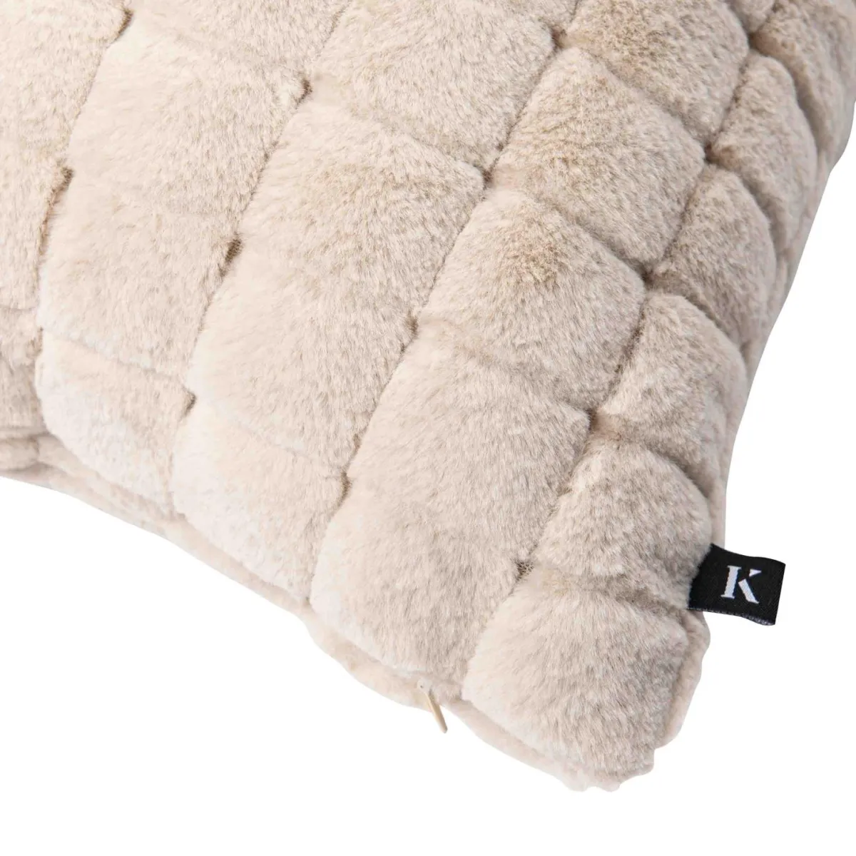 Hot Putetrekk Faux fur ruter 48x48cm Putetrekk